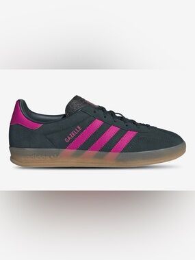 Adidas Suede Gazelle Green with Pink Three-Stripes